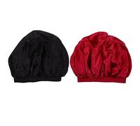 VINTORKY 2 piezas Gorros de Satén para Dormir para Mujeres Gorro Quimioterapia Práctico Accesorio Esencial para Hogar para y Negro y