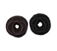 VINTORKY 2 Piezas Máquina Para Hacer Moños De Dona Para Cabello Recogido De Niña, Tamaño Mediano, Color Negro y Café Oscuro, Postizo Sedoso y Suave Para Extensiones, Uso Diario y Peinados Rápidos