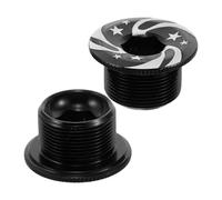 VINTORKY 2 Tornillos para bielas de Bicicleta, Perno de fijación de biela de Ciclismo, Tapa de Tuerca Inferior de aleación de Aluminio M20 para de Bicicleta de Carretera y montaña, Color Negro.