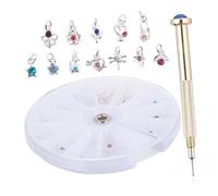 VINTORKY 24piezas Colgantes Para Uñas Con Taladro Manual De Aleación Kit Portátil Para Perforar y Decorar Uñas Con Encantos Dangle Para Profesional y Aficionado Del Arte De Manicura