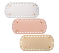 VINTORKY 3 almohadillas de cuero sintético para la base de bolsos de ganchillo - Accesorios para la confección de bolsos de ganchillo y punto - 8,66 x 3,94 pulgadas