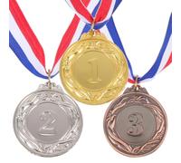 VINTORKY 3 Medallas de Competición Paquete de 3 Piezas de Aleación de Zinc para Estudiantes, Premiación en Ceremonias Deportivas y Competencias Escolares