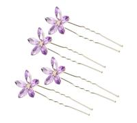 VINTORKY 4 Horquillas de Pelo en Forma Gemas de Imitación para Novia y Damas de, Tocado Nupcial Elegante y Brillante para Ocasiones Formales, Accesorios de Cabello Boda