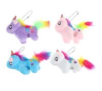 VINTORKY 4 Llaveros de Peluche de Unicornio para Decoración Infantil, Tacto Suave y Superficie Lisa, Ideales para Habitación Regalos de Cumpleaños