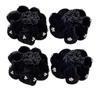 VINTORKY 4 Piezas Cubiertas de Moño para Mujeres Elegantes Redes para Cabello con Diseño de Brillantes Accesorios de para Bailarinas Enfermeras y Camareras