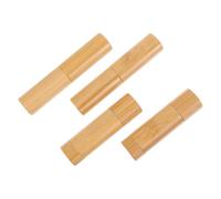 VINTORKY 4 Piezas Unidades Tubos Vacíos para Lápiz Labial de Bambú Diseño Clásico para DIY y Resistentes y Duraderos para Cosméticos