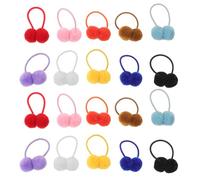 VINTORKY 40 piezas de gomas para el pelo con pompones: accesorios elásticos y suaves para el cabello para mujeres y niñas, diademas con pompones para coletas, ideales para fiestas de cumpleaños y