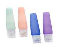 VINTORKY 4piezas Botellas De Viaje Pequeñas y Prácticas De Silicona Rellenables Para Cosméticos y Lociones Sin Desperdicios Prueba De Fugas