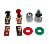 VINTORKY Abrazaderas para Terminales de Batería de Latón Conector Positivo y Negativo, Kit Todo en Uno para Camiones y Barcos, Protector y Limpiador Eficaz