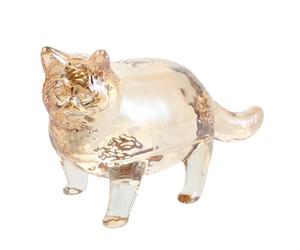 VINTORKY Adorno de Gato de Cristal: Figura de Gato de pie de Cristal - Pisapapeles con diseño de Animal Gordo, Ideal como Centro de Mesa Coleccionable.