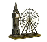 VINTORKY Adorno Decorativo de Aleación Big Ben y London Eye de Londres, Estatua Británica en Color Bronce Antiguo, Recuerdo Turístico para Hogar, Oficina o Estudio, Souvenir de