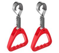 VINTORKY Anillos de Agarre Rojo para Pasajeros en Metro y Tren, Plástico Resistente Diseño Ergonómico, Fácil Instalación para Personas Mayores y Discapacitadas