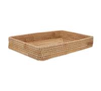 VINTORKY Bandeja de Ratán Rectangular para Almacenamiento y Decoración, Bandeja Decorativa Tejida a Mano Adecuado para Objetos Decoración Modernos y Servir