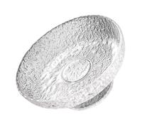 VINTORKY Bandeja de Vidrio Martillado Pie, Bandeja para Almacenar Frutas y Snacks, Plato Antideslizante para Servir en Fiestas y Uso Doméstico, Diseño Nórdico, Capacidad Grande, 1 Unidad