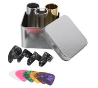 VINTORKY Barra Deslizante para Guitarra de Acero Inoxidable y Acrílico, Accesorio Portátil y Práctico para Tocar Guitarra, Incluye Estuche para Púas, 1 Set