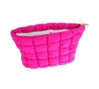 VINTORKY Bolsa de Maquillaje Portátil Organizador de Plumón Diseño Cuadriculado para Cosméticos y Llaves, Adecuado para Uso Diario y Viajes