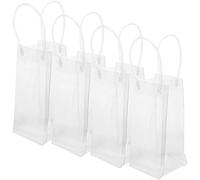 VINTORKY Bolsa Transparente para Botella de Vino Portátil y Resistente al Agua de Pvc, 4 Piezas Elegantes para Fiestas y Regalos Prácticos