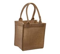 VINTORKY Bolso de Arpillera Reutilizable con Asas para y Bodas Bolsa de Yute Ligera y Resistente para Uso Diario Actividades Escolares Sociales Pequeño