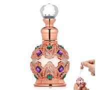 VINTORKY Botella de Perfume Recargable de Vidrio 15 Ml Atomizador, Dispensador Portátil para Viaje, Frasco Rellenable Pequeño Rosa Dorado para Fragancia y Aceites Esenciales