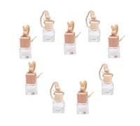 VINTORKY Botellas de Perfume para Coche 9piezas de Vidrio Beige, Colgante Creativo que Elimina Malos Olores y Relaja Cuerpo y Espíritu, Adecuado para Interior de Vehículo Varios estilos