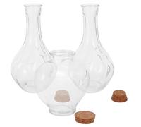 VINTORKY Botellas de Vidrio para Ceremonia de Arena Tapa de Corcho, Juego de 3 Frascos Decorativos para Ritual de Boda y Recuerdo de Despedida de Soltera, Frascos Forma de Corazón para
