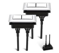 VINTORKY botón del Tanque del Inodoro, pulsador de Cisterna de Doble Descarga, Repuesto Rectangular Universal para baño, 2 Piezas, ABS, Plata Color Aleatorio