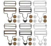 VINTORKY Botones Metálicos y Hebillas Ajustables para Pantalones y Tirantes, Pack de 6 Piezas Cierre de Presión, Perfectos para Confección y Reparación de Ropa Vaquera y Estilo Aleatorio