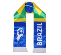 VINTORKY Bufanda para aficionados al fútbol: Ropa para el día del partido de Brasil 2026 - Bufanda de equipo para hombre con borla - Accesorios de ropa para fiestas deportivas de fútbol nacional