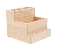 VINTORKY Caja de Almacenamiento de Madera para Brocas de Uñas con Compartimentos Protectores Organizador Grande para Herramientas de Manicura para Salones y Profesional