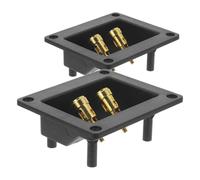 VINTORKY Caja de Terminales de Altavoz de 2 Vías para Audio de Coche y Hogar, Conector Firme y Estable, Material Plástico y Hierro, Paquete de 2 Piezas