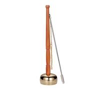 VINTORKY Campana Budista de Cobre Mango de Madera para Percusión Manual, Instrumento Musical Budismo Tradicional Yin Qing, Suministros para Templo y Ceremonias, Sonido Claro para