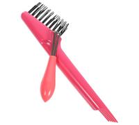 VINTORKY Cepillo Limpiador de Cepillos de Pelo 2 Piezas Rosa, Herramienta Quitapelusas Ergonómica y Portátil para Salón y Cuidado Personal, Limpiador de Peines para Cabello Rizado y Fino