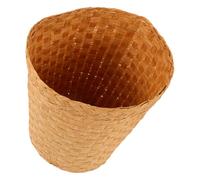 VINTORKY Cesta de Basura Tejida de Mimbre Natural, Papelera Multifuncional para Escritorio y Oficina, Tamaño Mediano, Color Original Madera, Contenedor Ligero para Almacenamiento Diverso