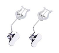 VINTORKY Clips para Partitura de Trombón 2 Unidades, Pinzas Metálicas Plateadas para Notas Musicales, Accesorios Ligeros y Estables para Música en Banda y Marcha
