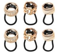 VINTORKY Coletero Pelo Hebilla de Caballo Elástico 6 Piezas, Plástico Baño de Oro Rosa, Soporte Resistente para Mujer y Niña, Accesorios para Peinado Diario y Deporte