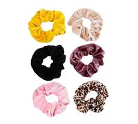 VINTORKY Coleteros Elásticos de Gran Tamaño Pelo 6 Unidades Scrunchies de Terciopelo Multicolor Cuerda Elástica para Mujer y Niña Uso Diario Color Aleatorio
