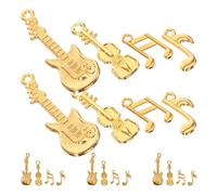 VINTORKY Colgante de Nota Musical de Hierro Dorado Estilo Antiguo para Decoración en Casa o Bolso, Conveniente para Ensartar y Conectar, Juego de 1 Set para Joyería DIY