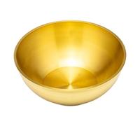 VINTORKY Cuenco de Latón Puro Grande para Ofrenda de Agua Budista Cuenco Ritual Tibetano Plano y Liso para Ritos del Agua y Adoración Religiosa Accesorio para Templo y Hogar