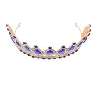 VINTORKY Diadema Barroca de Novia Grandes Cristales Azules, Tocado para Mujeres en Bodas, Cumpleaños y Fiestas, Accesorio Elegante para Invitadas y Eventos Obsequios