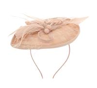 VINTORKY Diadema Femenina Velo y Flores de Tul en Color Nude, Banda Ligera Cabello, Accesorio de Fiesta para Mujer, Adecuado para Banquetes y Eventos Sociales