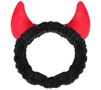 VINTORKY Diadema para Lavarse la Cara de Felpa Negra Cuernos, Banda Cabello y Cómoda para Cuidado Facial y Uso Diario