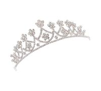 VINTORKY Diadema para Niña Tiara Pequeña y Gemas de Imitación, Accesorio para Boda Elegante de Aleación Clara, Decoración Delicada para Fiestas y Cumpleaños