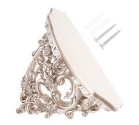 VINTORKY Estante Pequeño de Pared Vintage Estilo Europeo, Estante Decorativo Tallado Hueco en Resina Color Champán, Soporte Montado para Macetas y Decoración de Cocina y Sala