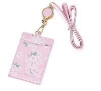 VINTORKY Funda para Tarjetas de Identificación de Pu Rosa Cordón Extraíble y Protección Múltiple Adecuado para Uso en Autobús y Oficina