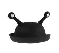 VINTORKY Gorra Creativa Redonda para Pequeños de Lana Negra, Portátil y Cálida para Otoño E Invierno, Sombrero Casual Ojos de Caracol Único y Divertido