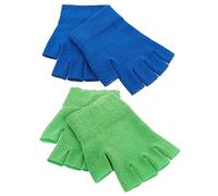 VINTORKY Guantes Cuidado Piel sin Dedos de Gel Hidratante Azul, 2 Pares, Tejido Cómodo, Ideales para Uso Nocturno y Absorción de Cremas