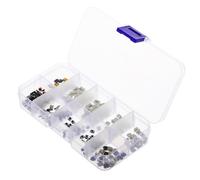 VINTORKY Interruptor de Botón Pulsador Momentáneo Mini para Control Remoto de Coche, 200 Piezas Surtidas, Plástico Resistente y Latón, Compatible Llaveros Automotrices, Fácil Instalación