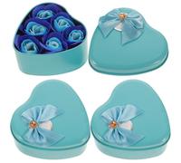 VINTORKY Juego de 3 Cajas de Jabón en Forma de Rosa, 6 Flores Azules por Caja, Jabón de Flores Aromático, Obsequio Creativo Día Madre y Cuidado Corporal