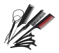 VINTORKY Juego de Herramientas de Peinado Negro para Mujeres Peine de Viaje y Conjunto Completo de Accesorios Cabello de Plástico y Metal