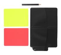 VINTORKY Juego de Tarjetas de Árbitro de Fútbol Material PU y PVC Rojo y Amarillo con Cuaderno y Lápiz Diseño Práctico para Arbitraje en Partidos de Fútbol